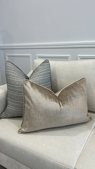 Delanie champagne cushion - Luscious Homewares