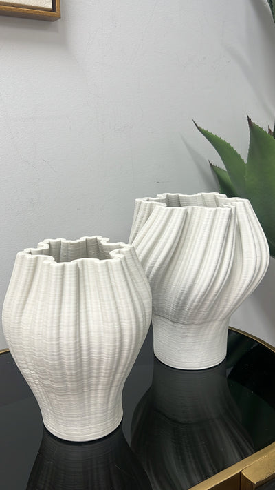 Mist white ceramic vase