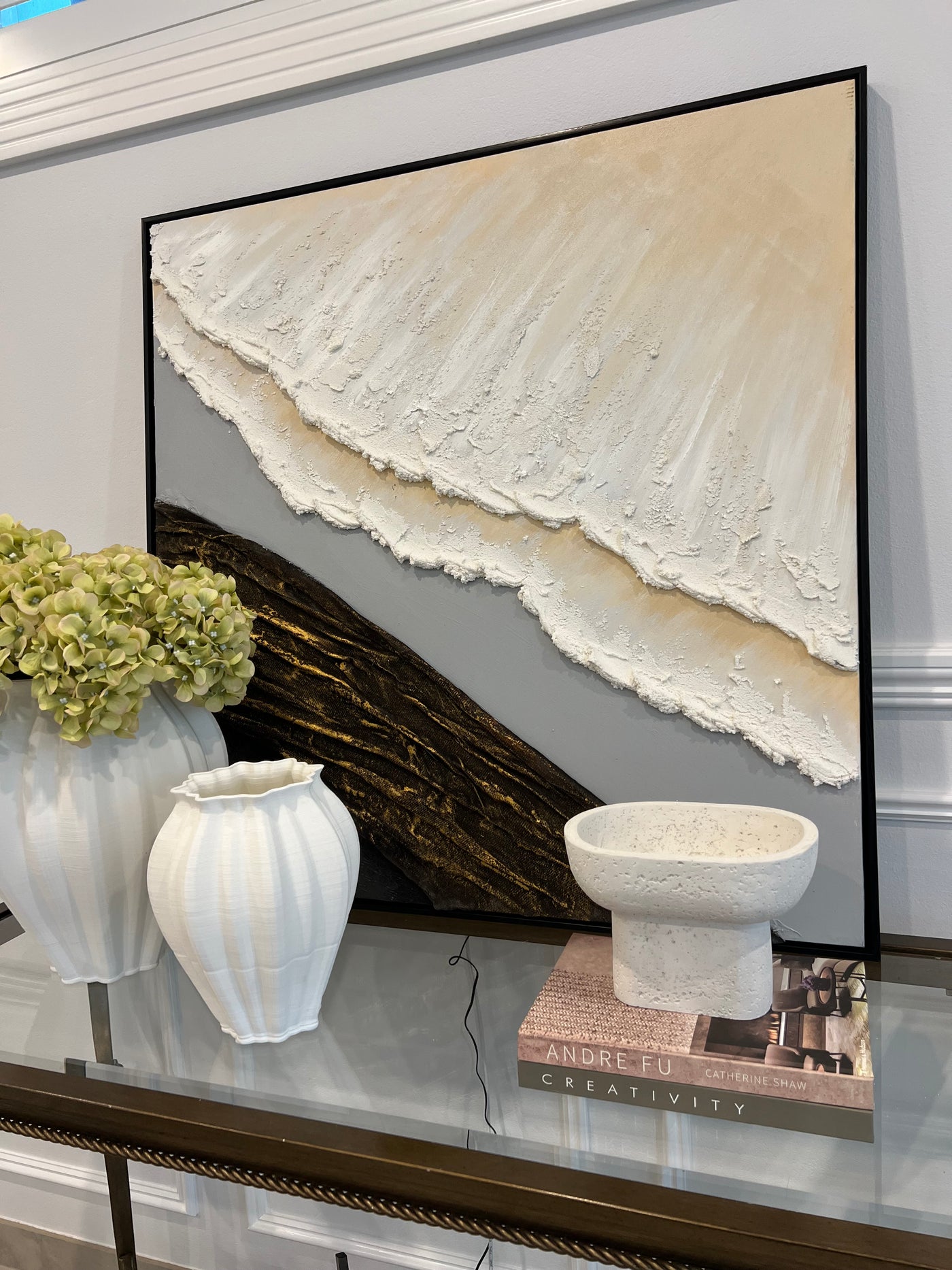 Vessel white Stone decorative bowl - Luscious Homewares