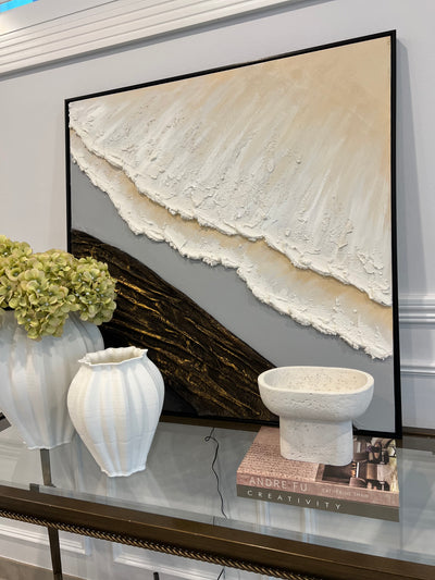 Vessel white Stone decorative bowl - Luscious Homewares