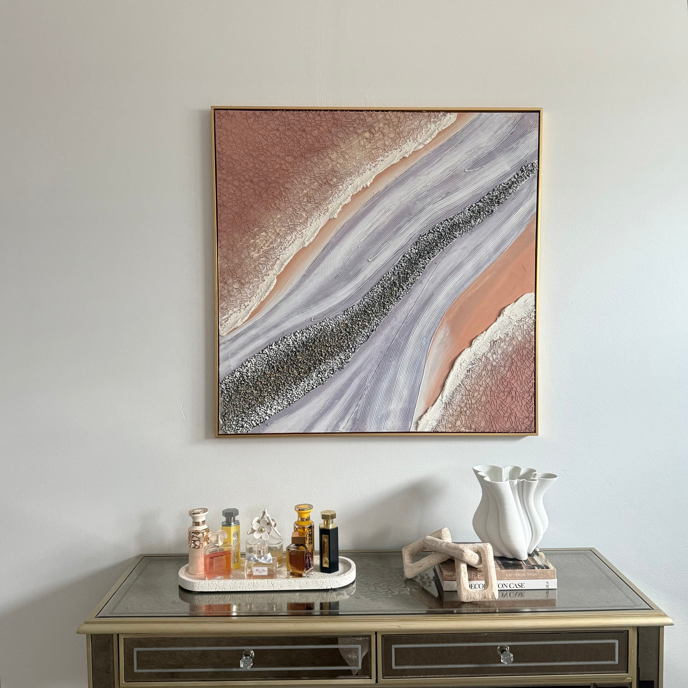 Terracotta wall art gold frame - Luscious Homewares