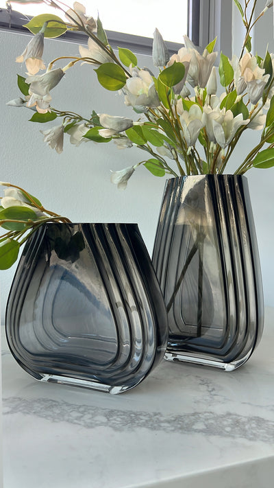 Glaze Smoked glass vase - Luscious Homewares