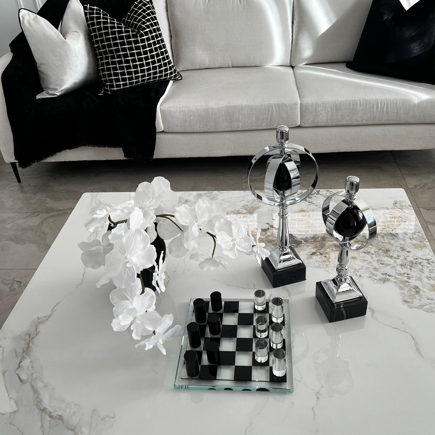 Chess black crystal and crystal - Luscious Homewares