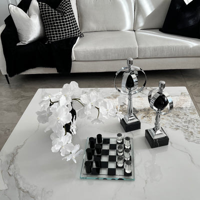 Chess black crystal and crystal - Luscious Homewares