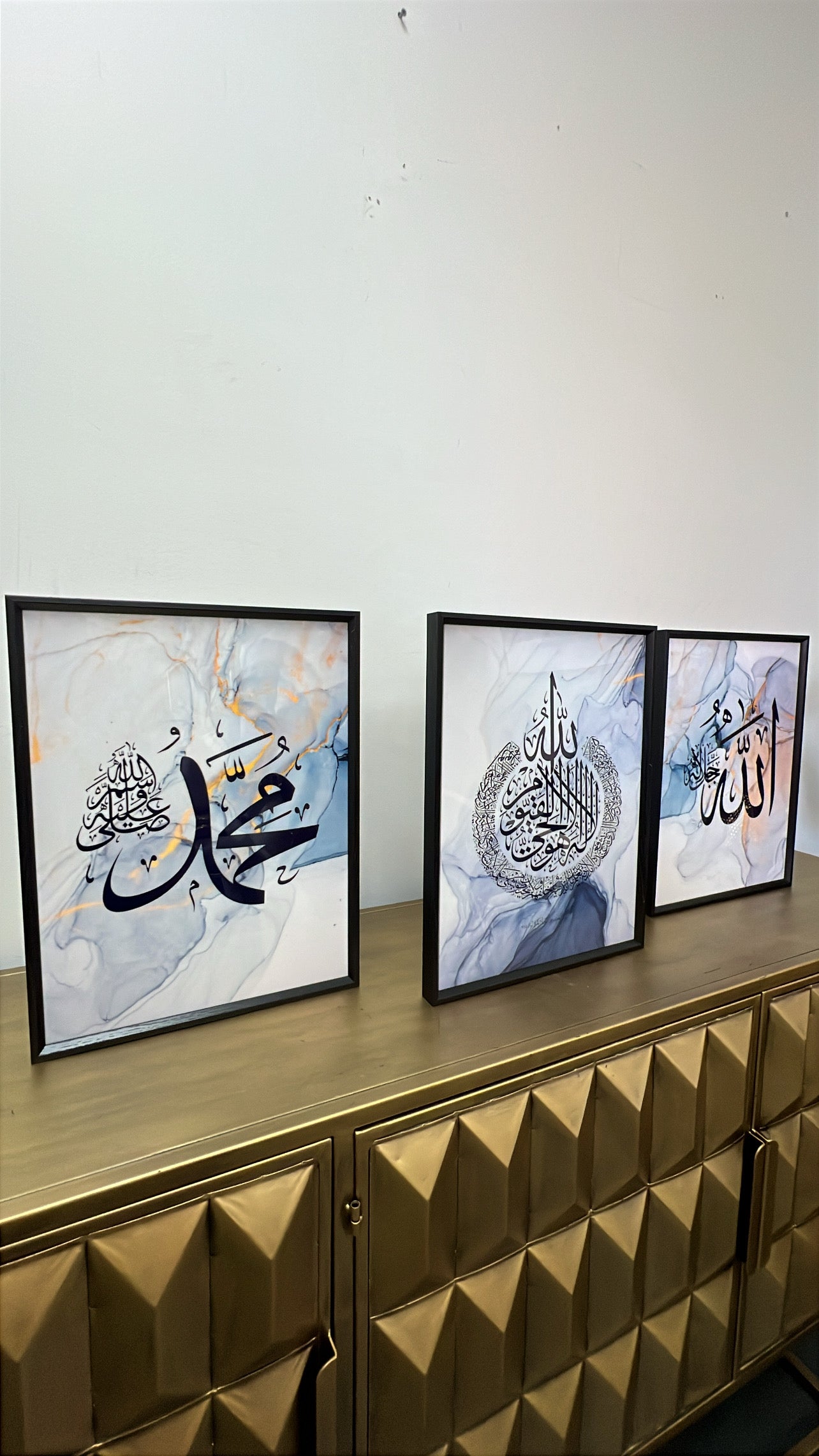 3 piece set calligraphy black wall frame