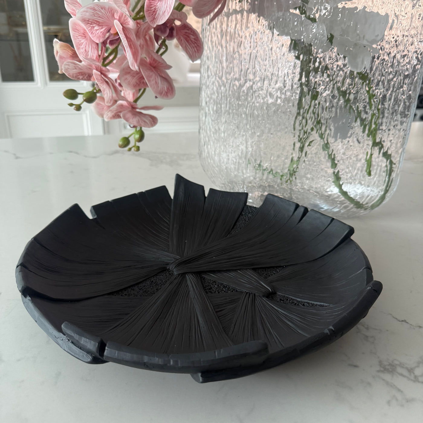 Petal black Decorative bowl / platter - Luscious Homewares