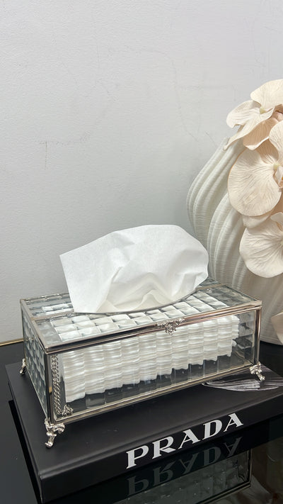 Porcha silver tissue box