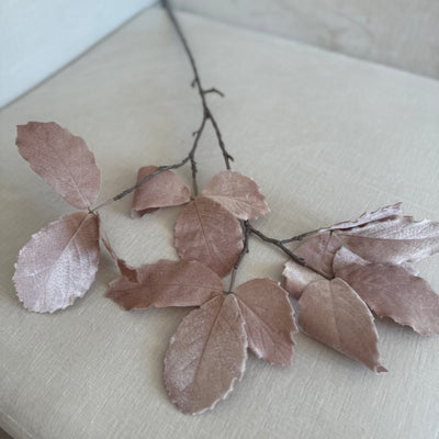 Velvet touch chestnut leaf artificial stem - Luscious Homewares