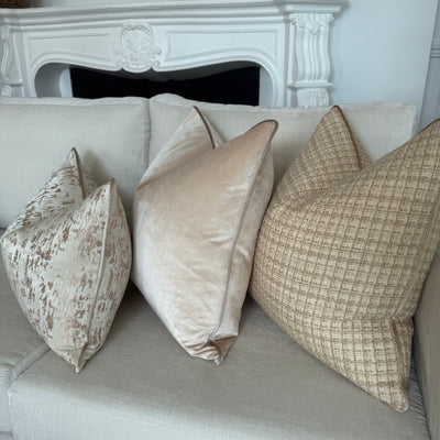 Luxury oyster beige cushion - Luscious Homewares