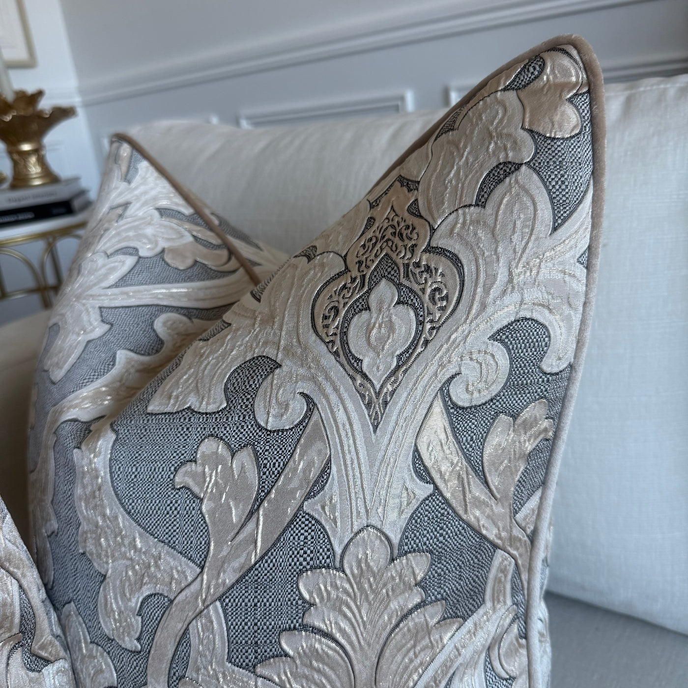 Alia gold smoked cushion