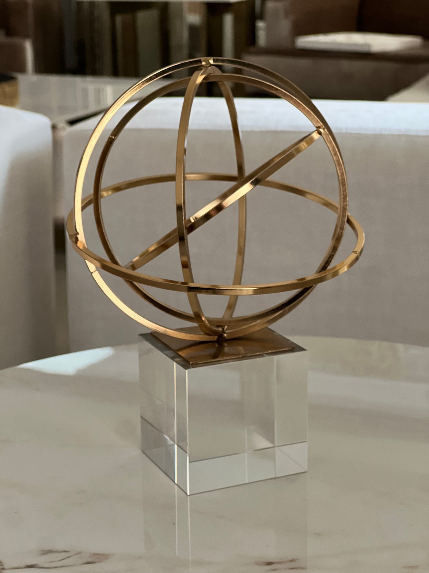 Geometric gold crystal stand - Luscious Homewares