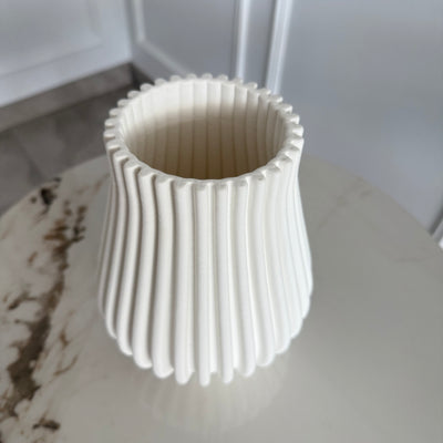Grace white 3d ceramic vase - Luscious Homewares