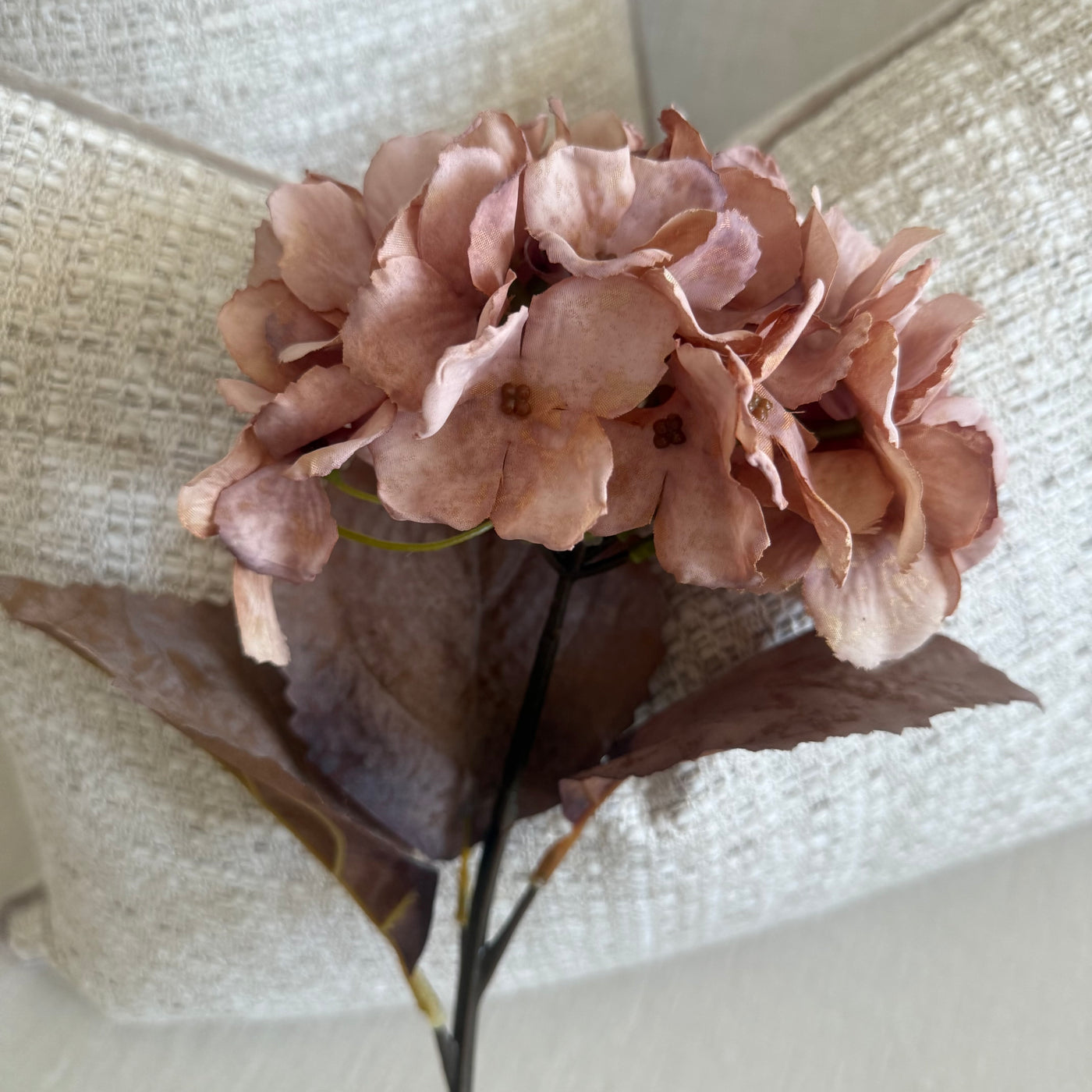 Blush Hydrangea soft touch artificial stem - Luscious Homewares