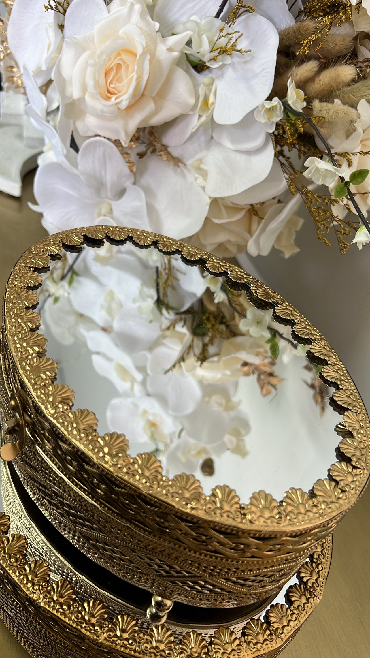 Vintage brass Oval decorative box