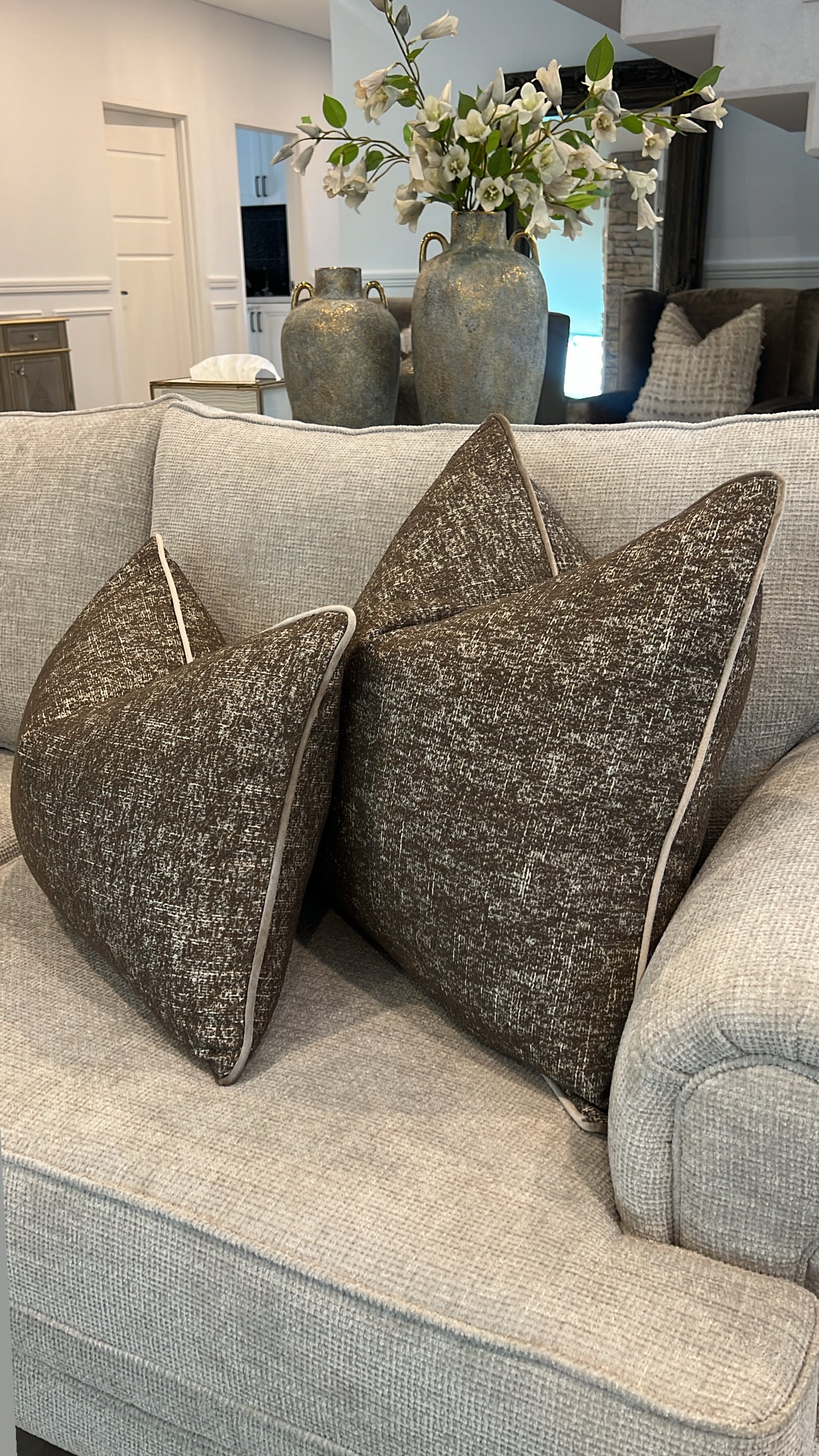 Hershy brown cushion - Luscious Homewares