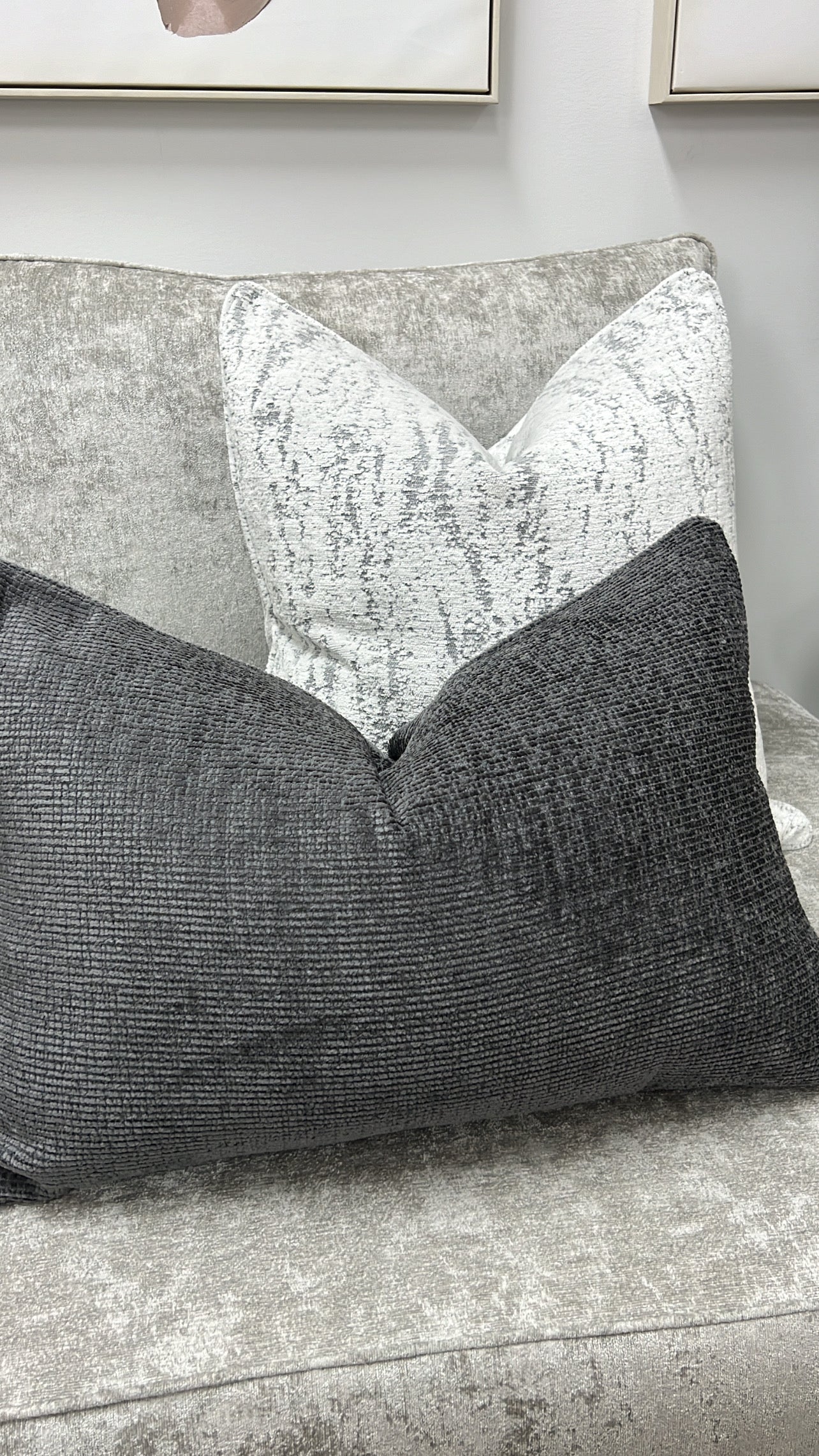 Terrian charcoal cushion - Luscious Homewares