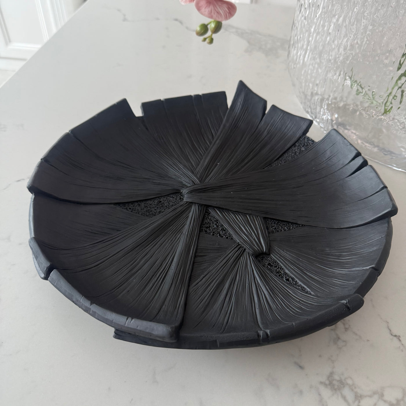 Petal black Decorative bowl / platter - Luscious Homewares