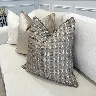 Dante taupe cushion - Luscious Homewares