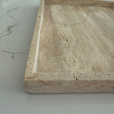 Travertine Stone square tray 30x30cm - Luscious Homewares