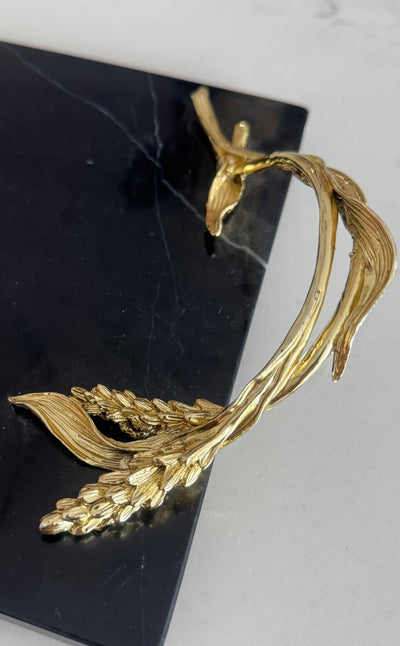 Claudette Black Marble Gold handle tray - Luscious Homewares