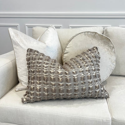 Dante taupe cushion - Luscious Homewares