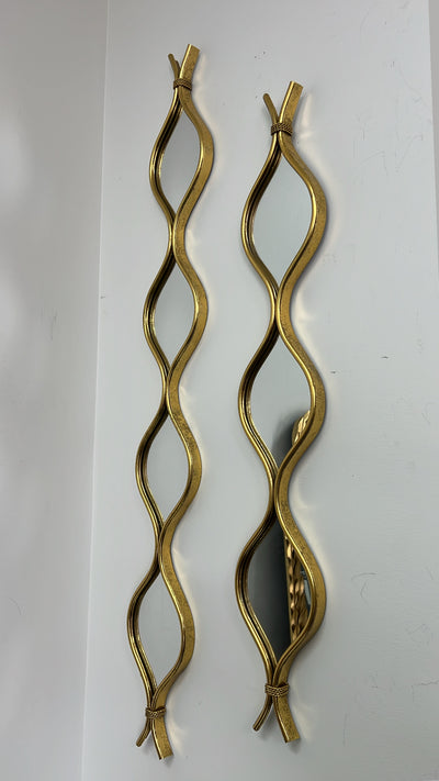 Gold teardrop wall mirror