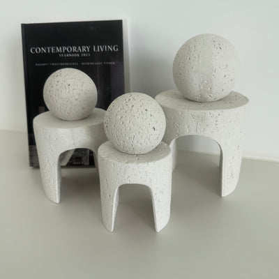 Four cornered arch geometric Stone ornaments - Luscious Homewares