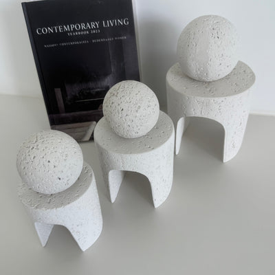 Four cornered arch geometric Stone ornaments - Luscious Homewares