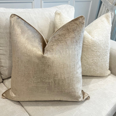 Delanie champagne cushion - Luscious Homewares