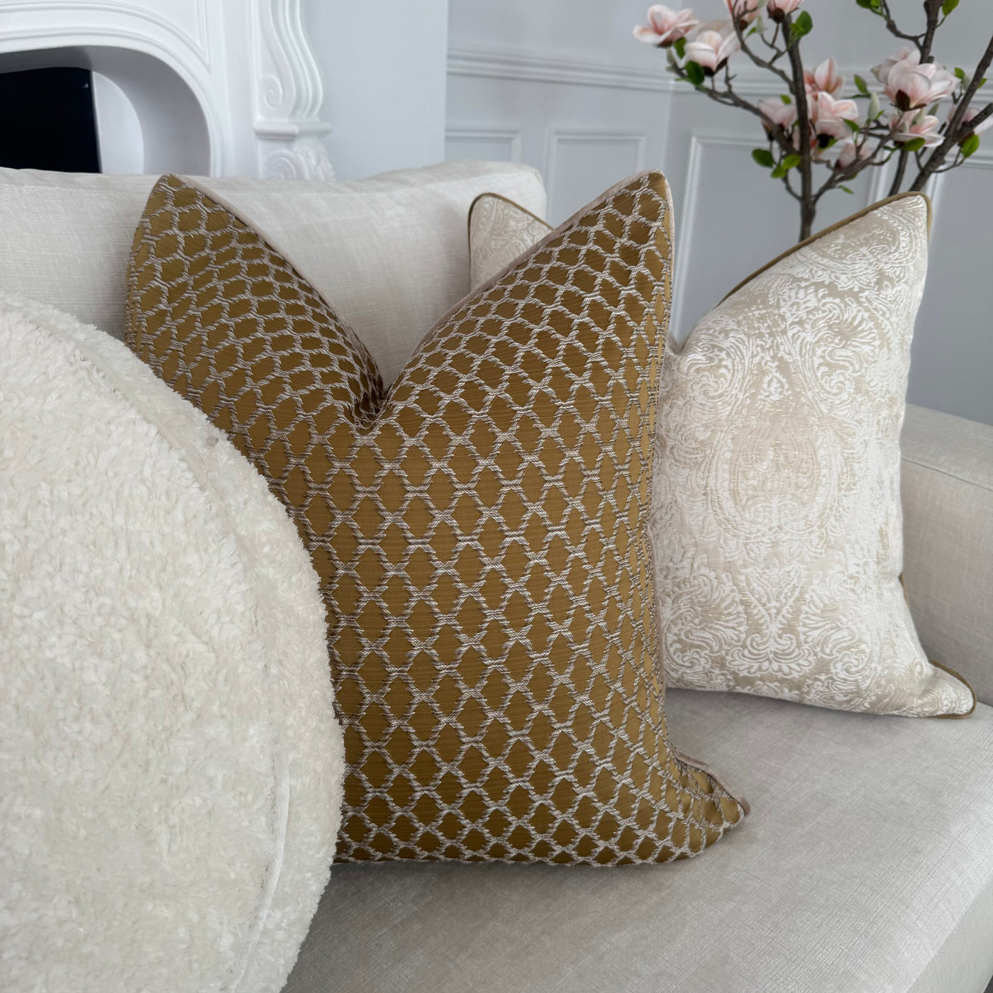 Milana gold cushion - Luscious Homewares