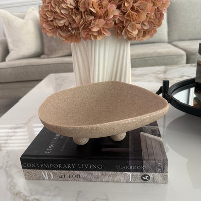 Sandstone footed bowl - Luscious Homewares