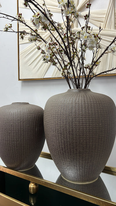Kalena brown hand made ceramic vase - Luscious Homewares