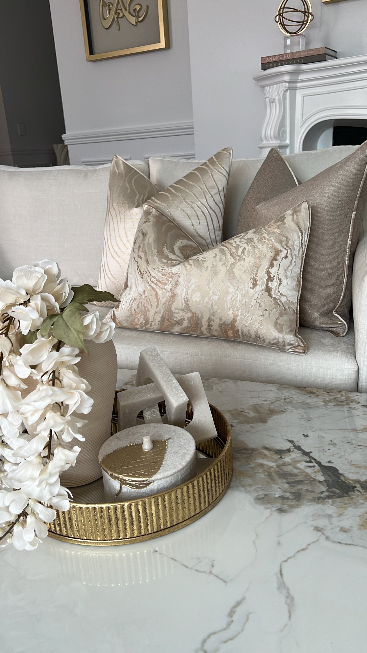 Caramel swirl cushion - Luscious Homewares