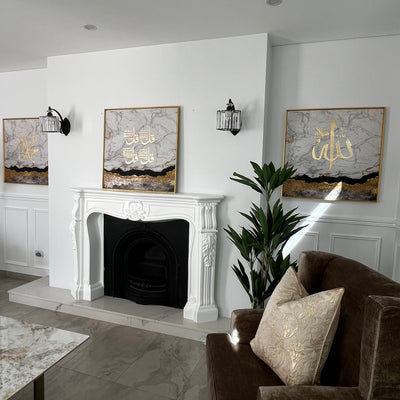 Lagoon square arabic Calligraphy diamanté frame - Luscious Homewares