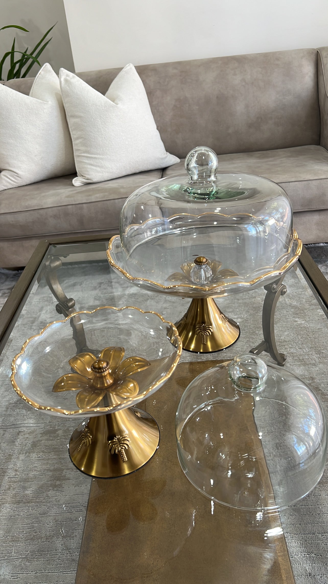 Alamir palm serving cake + dome - Luscious Homewares