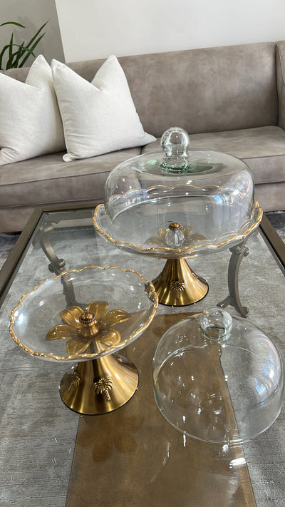 Alamir palm serving cake + dome - Luscious Homewares