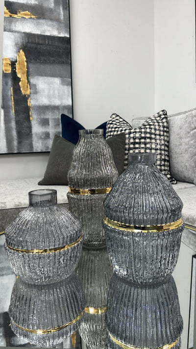Elara textured glass vase - Luscious Homewares