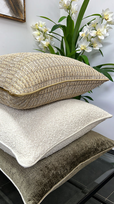 Merino neutral tweed cushion