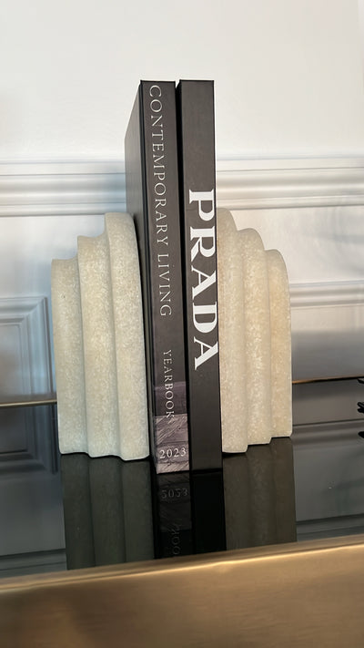 Marble effect Bookends
