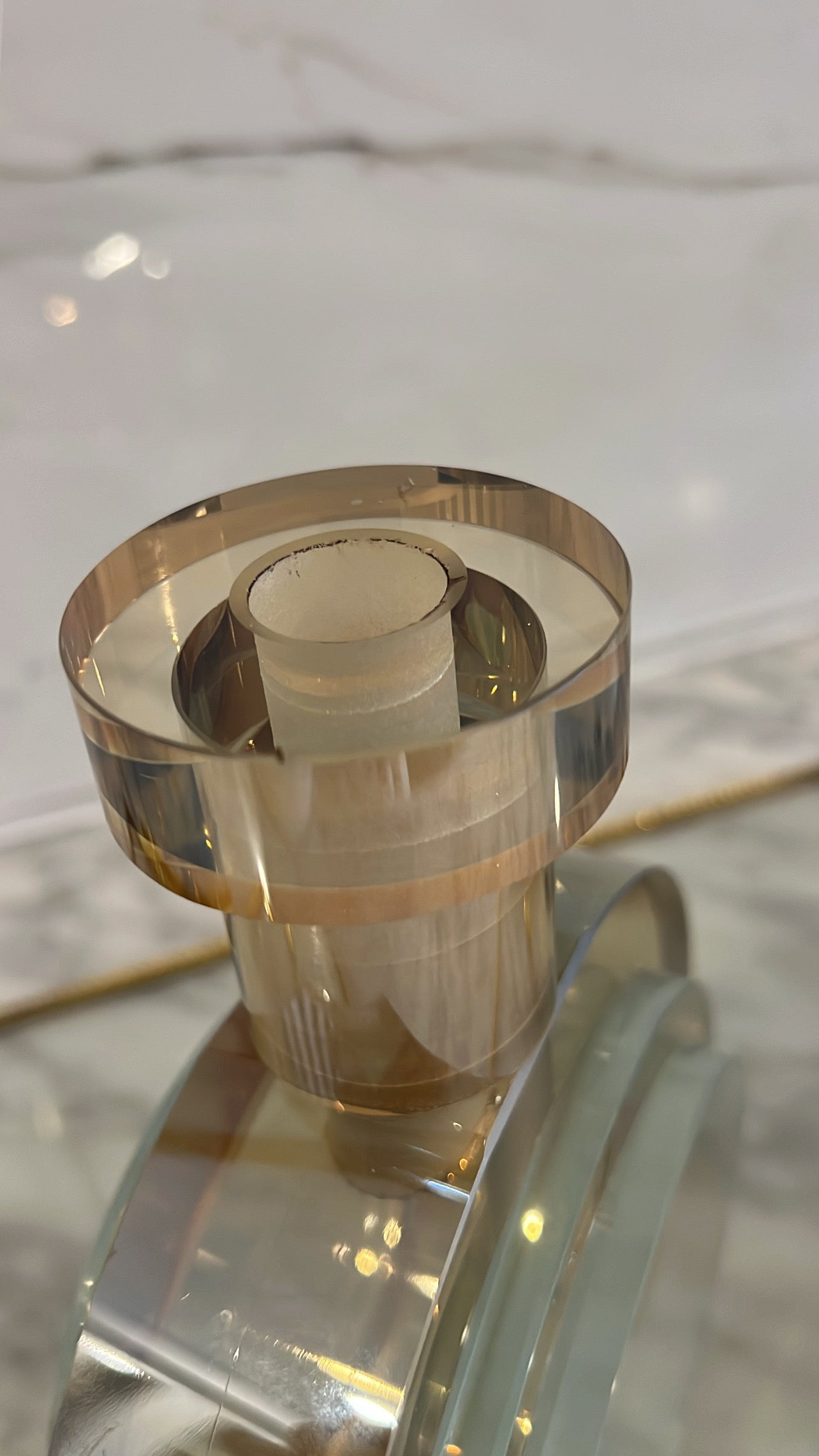 Amber crystal glass vase - Luscious Homewares