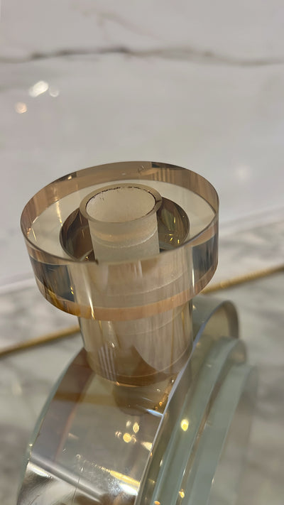 Amber crystal glass vase - Luscious Homewares
