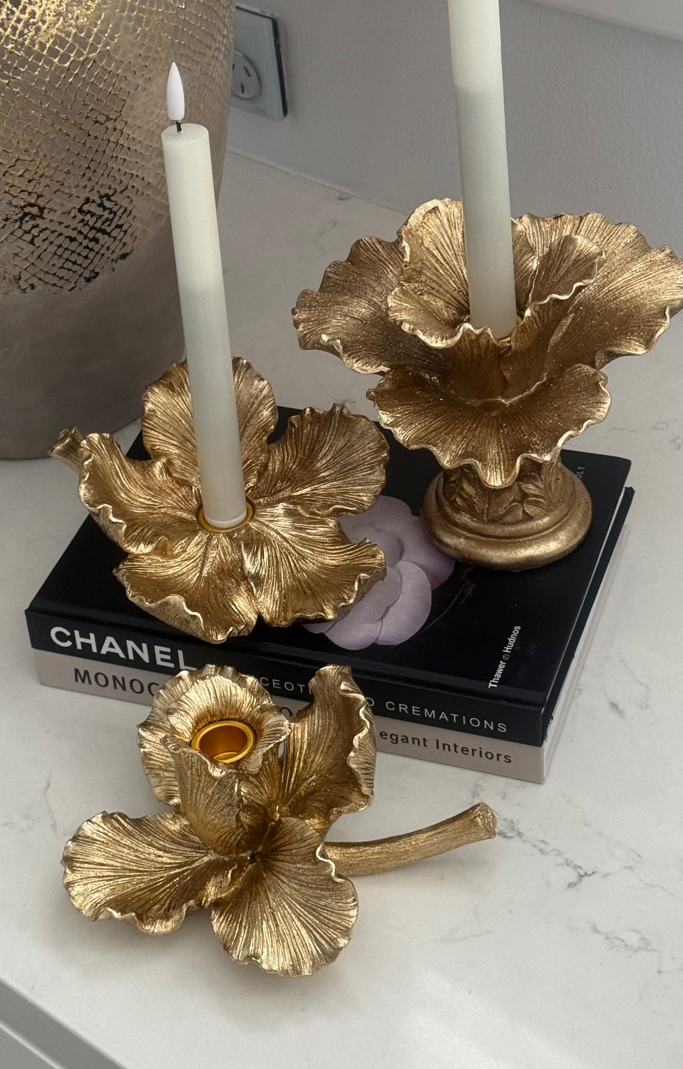 Blossom Gold Candle holder - Luscious Homewares