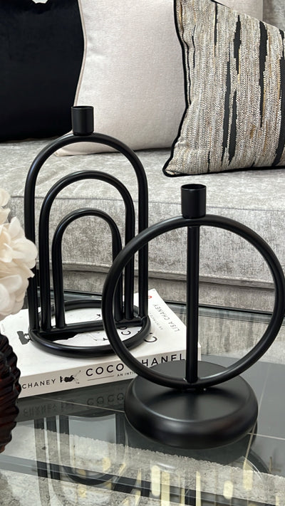 black candle holders - Luscious Homewares