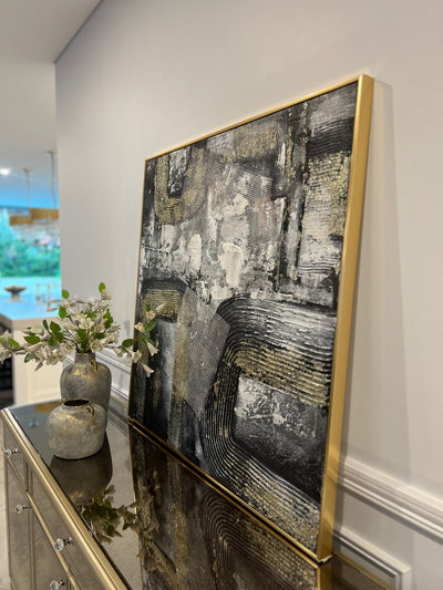 Gold and black abstract frame wall art - Luscious Homewares