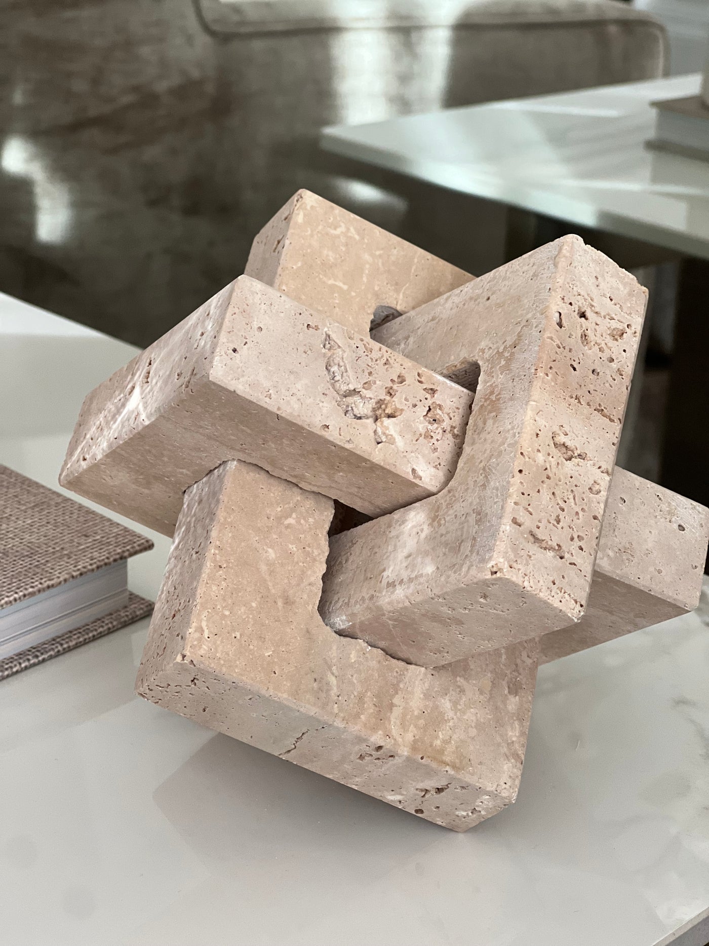 Travertine Stone knot - Luscious Homewares
