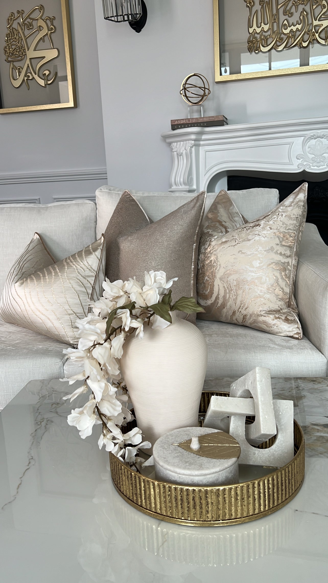 Serpent champagne cushion - Luscious Homewares