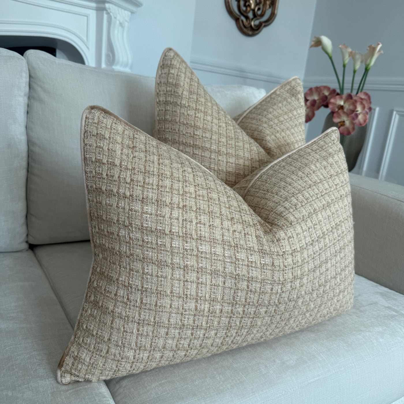 Amara Tweed cushion - Luscious Homewares