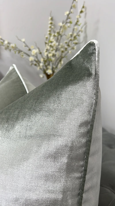 De-luxe sage velvet cushion