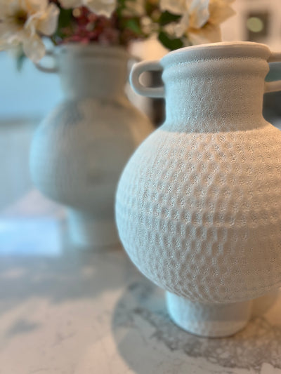 Tulla white handmade ceramic vase - Luscious Homewares
