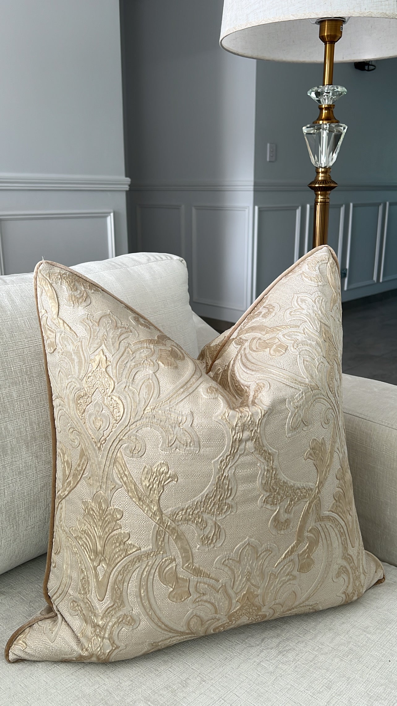 Alia gold cushion 55x55 - Luscious Homewares